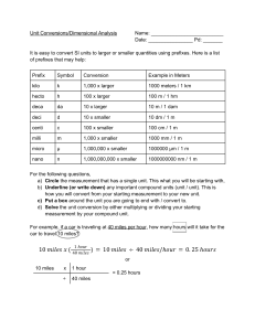 Unit Conversions Worksheet