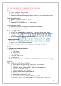 Child Health Nursing II Study Guide