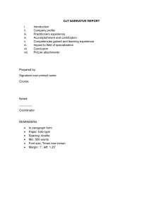 OJT Narrative Report Template