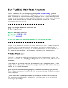 21 Best Website To Buy Verified Onllyfan Account With All Documents