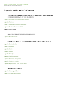 Programme de Maths 6e 5e Cameroun