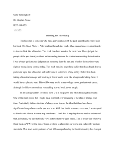 Thinking Historically: An Essay on John Fea's Book