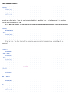Guide to if, else, and Switch Statements