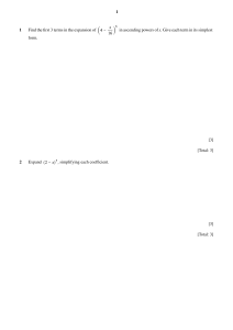 Binomial Theorem Exam Questions