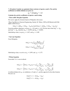 Thermodynamics Activity Coefficients Problem