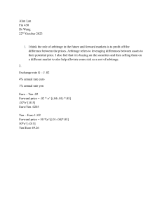 Fin 430 Arbitrage and Forward Rate Calculations