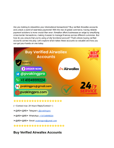 Buy Verified Airwallex Accounts - 100% Active and Good Accounts