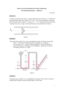 Ankara University Fluid Mechanics Midterm Exam