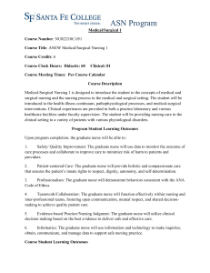 Santa Fe College ASN Medical/Surgical 1 Syllabus