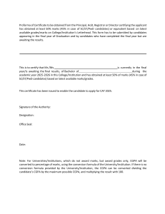 CAT 2025 Certificate Proforma for Graduation Marks