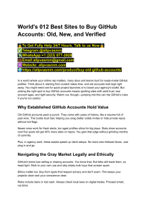 Why Developers Prefer to Buy Old GitHub Accounts