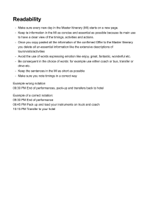 Readability Guidelines for Master Itinerary