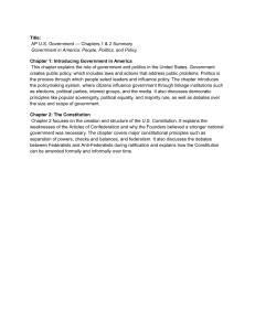 AP U.S. Government Ch 1 & 2 Summary