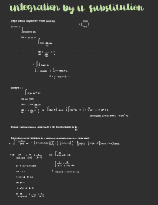 Integration by Substitution Math Notes