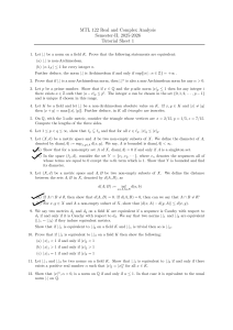 MTL 122 Real and Complex Analysis Tutorial