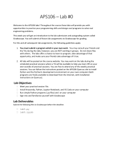 APS106 Lab 0: Intro to Programming & Gradescope