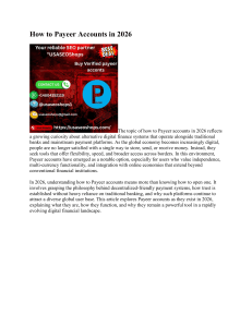 Payeer Accounts Guide 2026