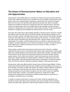Socioeconomic Status and Educational Inequality