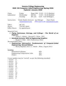 EGR 102 Computer Aided Engineering Syllabus