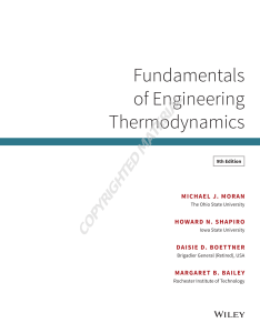Fundamentals of Engineering Thermodynamics 9th Ed.