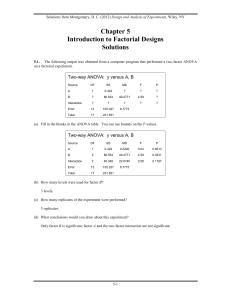 Design and Analysis of Experiments Solutions