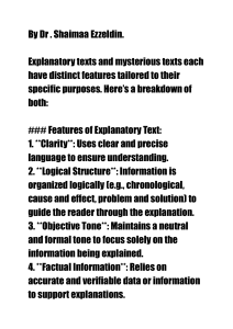 Explanatory vs. Mysterious Texts: Features Guide