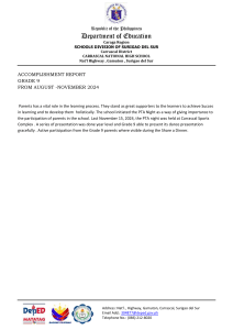 Carrascal NHS Grade 9 Reports