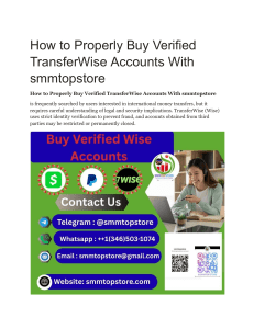 How to Properly Buy Verified TransferWise Accounts With smmtopstore