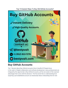 Top 15 Easiest Ways To Buy Old GitHub Accounts 