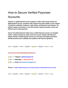 How to Secure Verified Payoneer Accounts