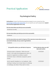 Psychological Safety Practical Application Form