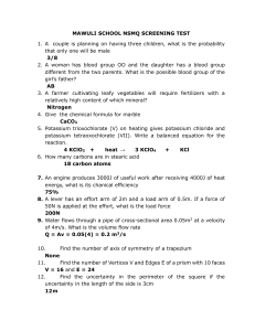 NSMQ Science Screening Test with Answers