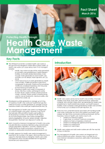 Health Care Waste Management WHO Fact Sheet