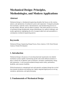 Mechanical Design: Principles & Modern Applications
