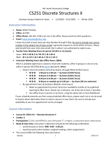 CS251 Discrete Structures II Syllabus