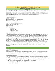 ENGL 1100 University Writing Syllabus
