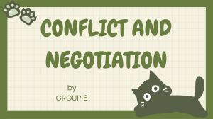 Conflict and Negotiation in Organizations