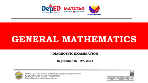 General Mathematics Diagnostic Exam