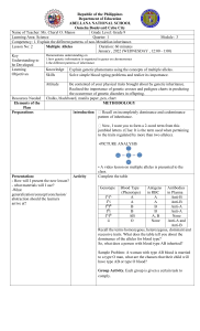 Multiple Alleles Lesson Plan Grade 9