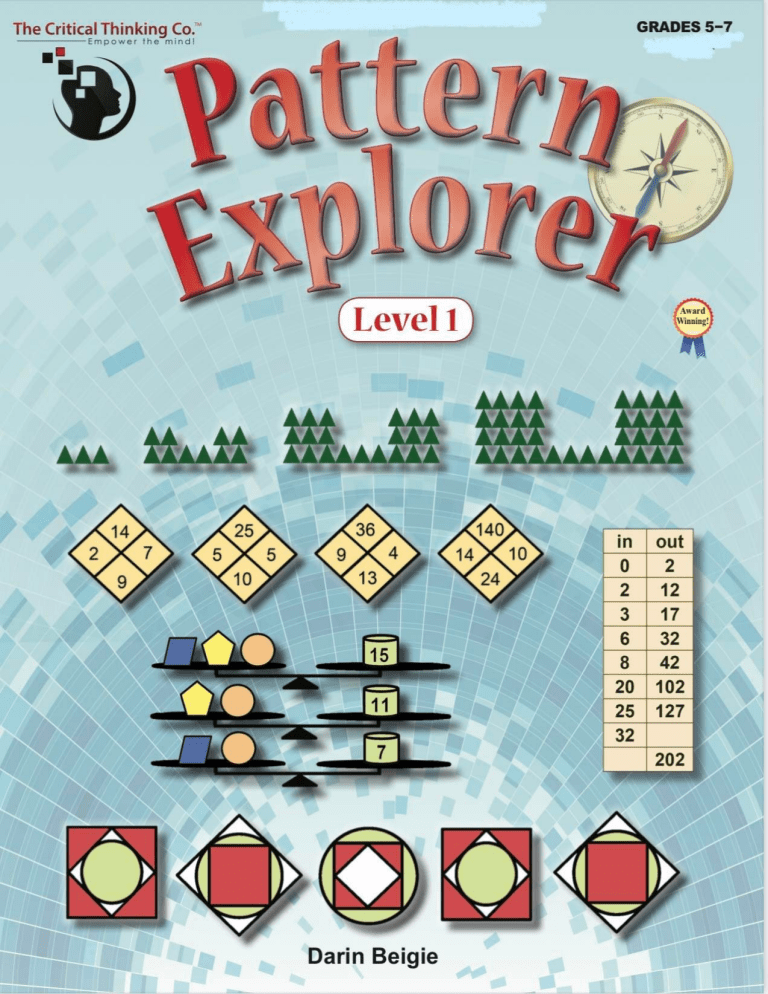 Pattern Explorer Math Pattern Explorer Level 1 Math Workbook