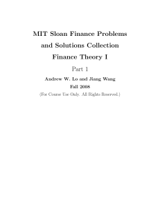 MIT Sloan Finance Problems & Solutions - Finance Theory I