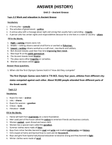 Ancient Greece History Workbook Answers Unit 2