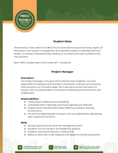 Student Roles in HBCU Smart Cities Teams