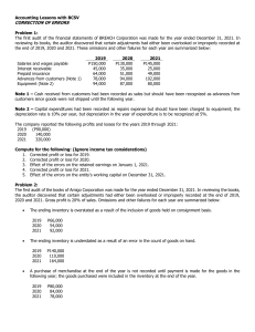 Accounting Error Correction Problems