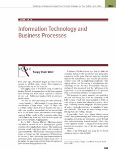 Supply Chain IT & Business Processes