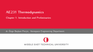 AE231 Thermodynamics Introduction Lecture Notes
