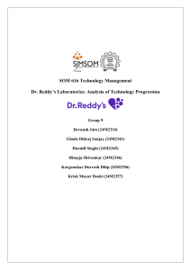 Dr. Reddy's Technology Management Analysis