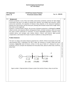 Distance Protection Assignment for 220kV Transmission Line