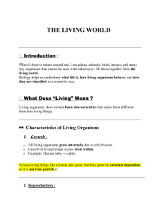 THE LIVING WORLD CLASS 11