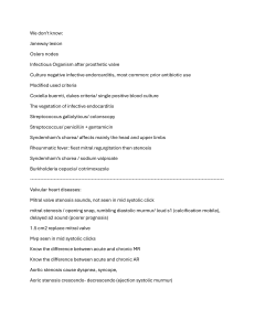 Medical Cardiology Study Notes